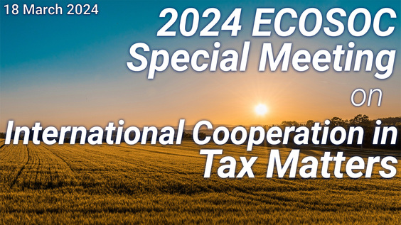 Special meeting on international cooperation in tax matters - Economic and Social Council,  10th plenary meeting, 2024 session
