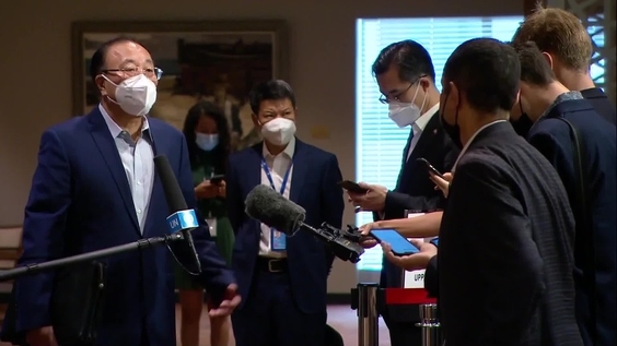 Zhang Jun (China & SC President) on situation in Middle East - Security Council Media Stakeout