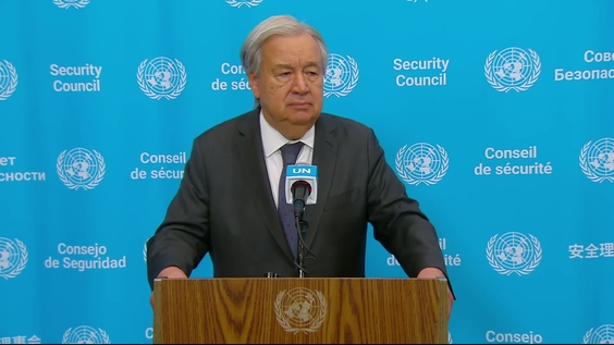 António Guterres (UN Secretary-General) on the situation in the Middle East - Security Council Media Stakeout