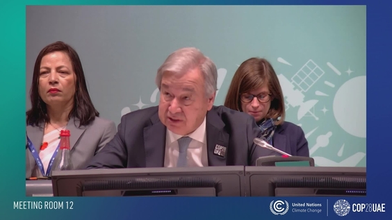 António Guterres (UN Secretary-General) at the event "Delivering Early Warnings for All" | COP28, UN Climate Change Conference