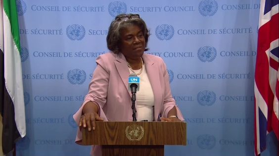 Linda Thomas-Greenfield (USA) on the Situation in Syria - Security Council Media Stakeout