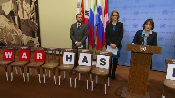 Joint Press Encounter:  A Call to Action for International Humanitarian Law and the Protection of Civilians - Security Council Media Stakeout