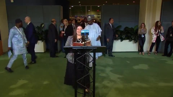 Tijjani Muhammad-Bande (General Assembly President) following the opening of the 74th session of the General Assembly