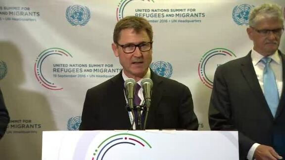 Co-chairs of UN Summit for Refugees and Migrants Address Press