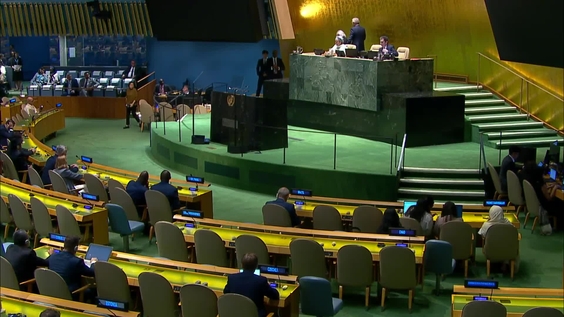 Csaba Kőrösi (General Assembly President) at the closing of the 77th session of the General Assembly