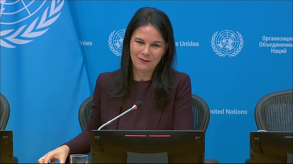 Annalena Baerbock (General Assembly President) at the end of the first week of the 70th Session of the Commission on the Status of Women - Press Conference