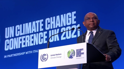 Abdulla Shahid (General Assembly President) at the Opening of the COP26 Climate Conference (Glasgow, United Kingdom)