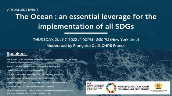 The ocean: an essential lever for the implementation of all the Sustainable Development Goals. Interactions and perspectives