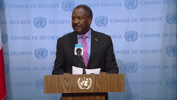 Abdou Abarry (Niger) on the implementation of resolutions 2532 (2020) and 2565 (2021)- Security Council Media Stakeout