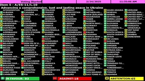 General Assembly vote on Ukraine