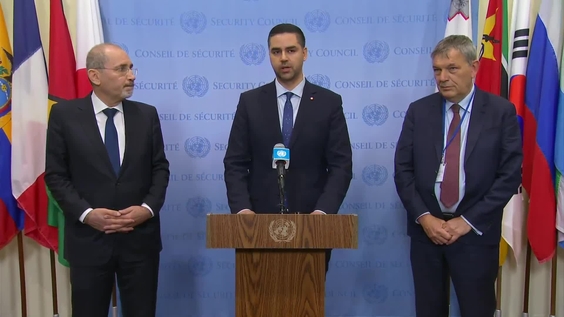 Malta, Jordan &amp; UNRWA on the situation in Gaza - Security Council Media Stakeout