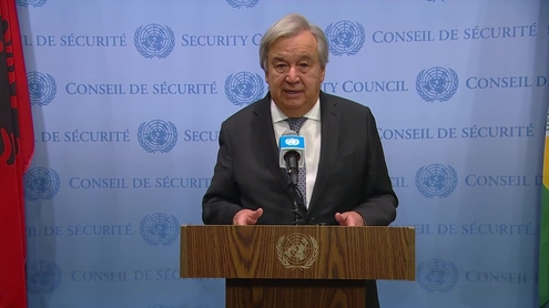 Security Council Media Stakeout: UN Secretary-General António Guterres on the situation in the Middle East