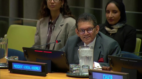 Khalilur Rahman (President of the General Assembly) at the Sixth Committee, 17th plenary meeting - General Assembly, 81st session