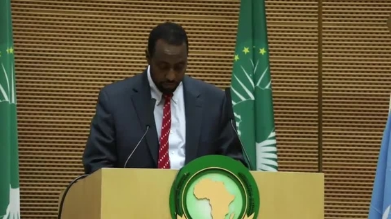 Bishar A Hussein (UPU) at the Closing Ceremony of the Ministerial Strategy Conference, UPU Second Extraordinary Congress (3-7 September 2018, Addis Ababa)