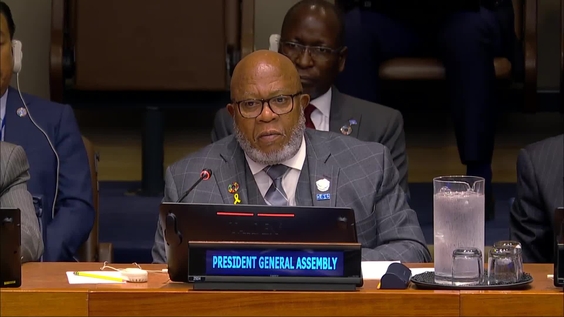 Dennis Francis (President of the General Assembly) at the opening of the high-level segment of the 19th session of UN Forum on Forests