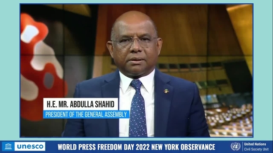 Abdulla Shahid (General Assembly President) on World Press Freedom Day 2022