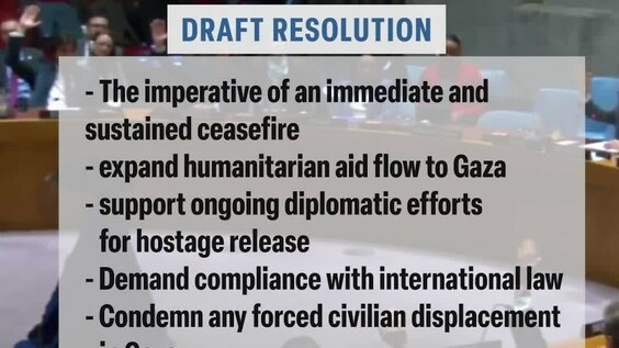 Security Council&#039;s vote on the draft resolution on Gaza