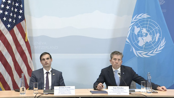 OCHA and U.S. Mission at Geneva joint press conference with Tom Fletcher