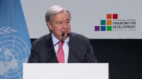 António Guterres (UN Secretary-General) at the Opening of the 4th International Conference on Financing for Development FFD4 (Sevilla, Spain)