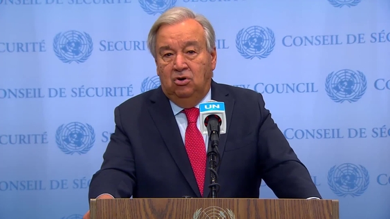 Security Council Media Stakeout: António Guterres (Secretary-General) on the situation in the Middle East