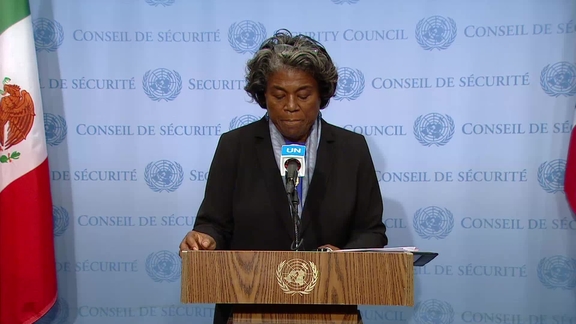 Linda Thomas-Greenfield (United States) on Ukraine- Security Council Media Stakeout