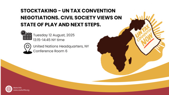 Stocktaking - UN Tax Convention negotiations. Civil society views on state of play and next steps (Tax Cooperation Parallel Event)