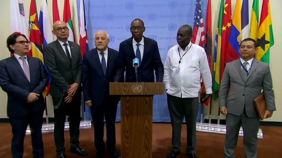 Cheikh Niang (CEIRPP) on the situation in Palestine- Security Council Media Stakeout