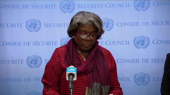 Linda Thomas-Greenfield (USA) on the Situation in Ukraine - Security Council Media Stakeout