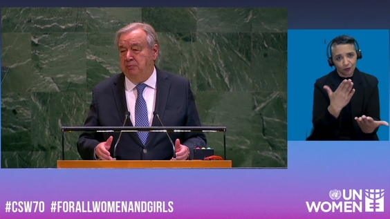António Guterres (UN Secretary-General) at the Opening of the Commission on the Status of Women, 70th session (CSW70)
