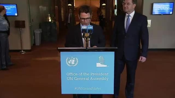 Candidate for Next UN Secretary-General Briefs Press