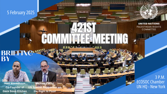 421st Meeting of the Committee on the Exercise of the Inalienable Rights of the Palestinian People (CEIRPP)