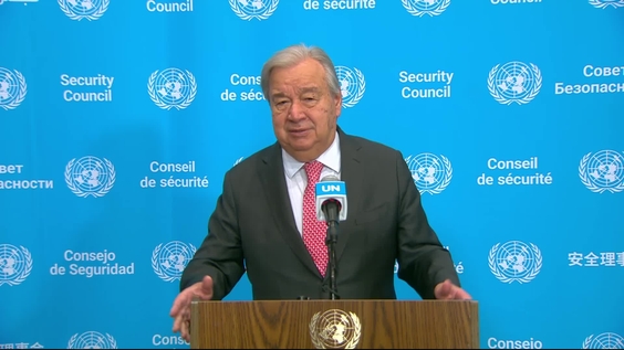 António Guterres (UN Secretary-General) on Gaza ceasefire deal - Security Council Media Stakeout