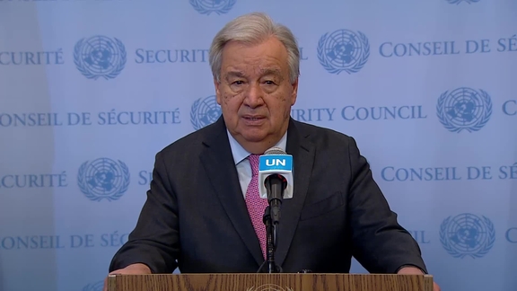 António Guterres, Secretary-General of the United Nations - Security Council Media Stakeout