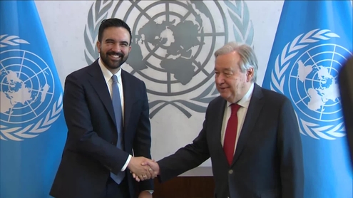 The Secretary-General meets with The Hon. Zohran Kwame Mamdani, Mayor, New York City