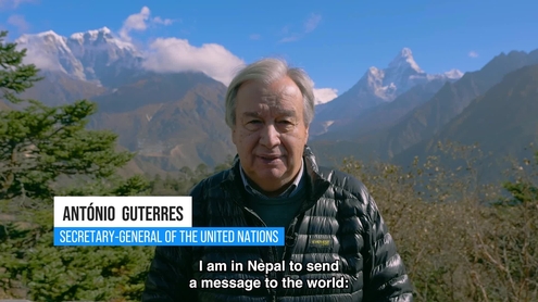"Stop the madness" of climate change - United Nations Secretary-General António Guterres from the Everest region in Nepal
