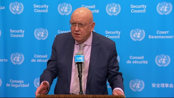 Vasily Nebenzya (Russian Federation) on the situation in Ukraine - Security Council Media Stakeout