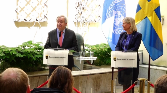 Press Conference: United Nations Secretary-General António Guterres and Prime Minister Magdalena Andersson (Sweden)