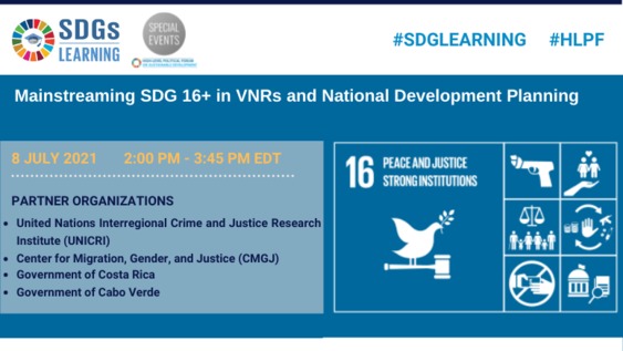 Mainstreaming SDG 16+ in VNRs and National Development Planning