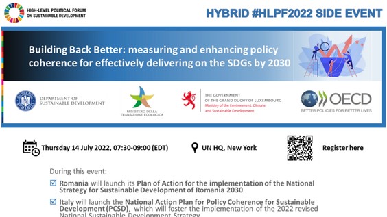 HLPF Side-event: Building back better: Measuring and Enhancing Policy Coherence for Effectively Delivering on the SDGs by 2030.