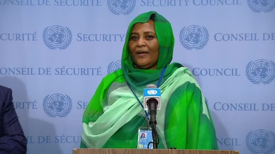 Mariam al-Mahdi (Sudan) on Peace and Security in Africa- Security Council Media Stakeout 