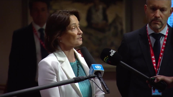 Pascale Baeriswyl (Switzerland) on the situation in Sudan - Security Council Media Stakeout