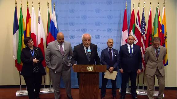 Riyad Mansour (Palestine) on the Situation in Gaza - Security Council Media Stakeout