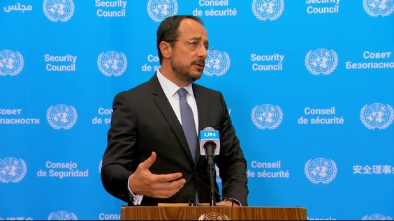 Media Stakeout: H.E. Mr. Nikos Christodoulides, President of the Republic of Cyprus, following the second trilateral meeting