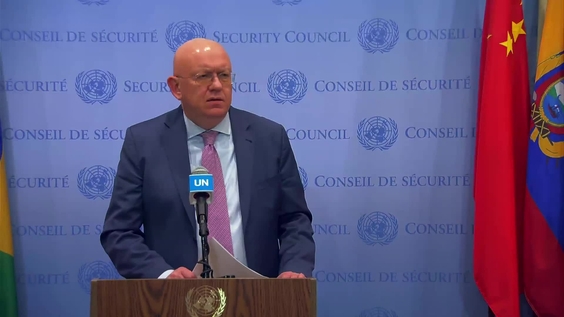 Vassily Nebenzia (Russia) on Maintenance of peace and security of Ukraine - Security Council Media Stakeout