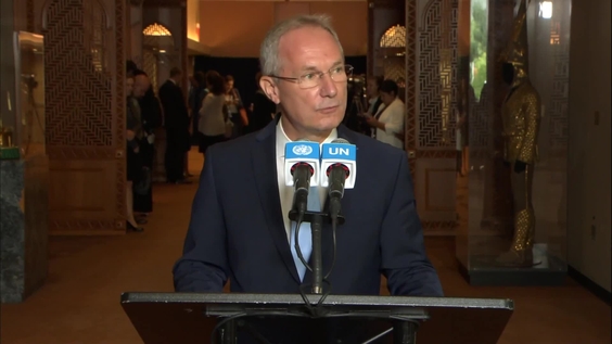 General Assembly Media Stakeout: President of the 77th session of the General Assembly Mr. Csaba Kőrösi