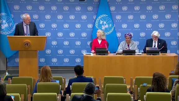 Press Conference: UN Deputy Secretary-General Amina J. Mohammed, Special Advisor to the Secretary-General on the Transforming Education Summit Leonardo Garnier, and UNESCO Assistant Director-General for Education Stefania Giannini on the Transforming Educ