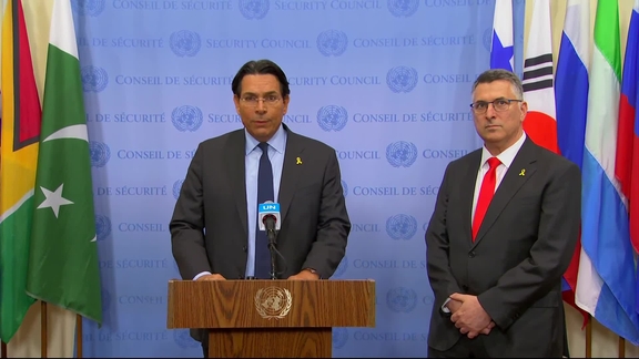 Danny Danon and Gideon Saar (Israel) on the situation in Palestine - Security Council Media Stakeout