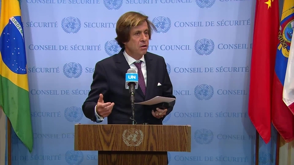 Nicolas de Rivière (France) on the humanitarian situation in Gaza - Security Council Media Stakeout