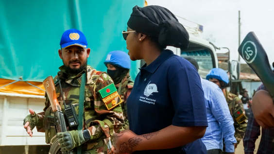 Peace Advocate Maryam Bukar Hassan goes on patrol with Bangladeshi peacekeepers in the DRC