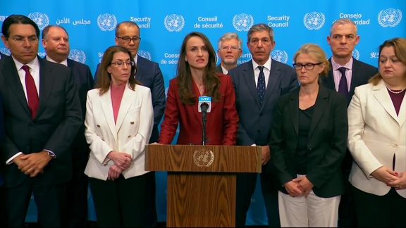 Oana-Silvia Ţoiu (Romania) on threats to international peace and security - Security Council Media Stakeout